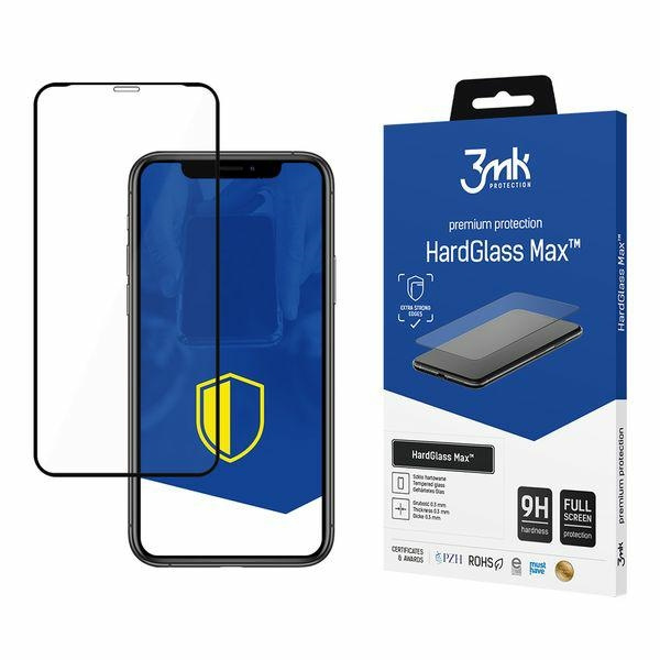 SZKŁO Hartowane 3MK Hardglass MAX 3D iPhone X XS 11 Pro Black