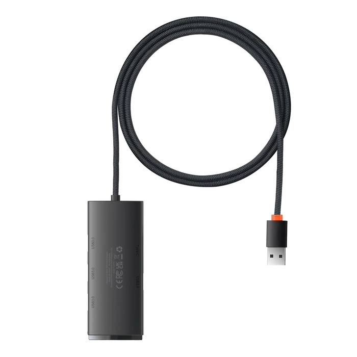 [PO ZWROCIE] Baseus Lite Series HUB adapter USB-A do 4xUSB-A 3.0 5Gb/s czarny (WKQX030101)
