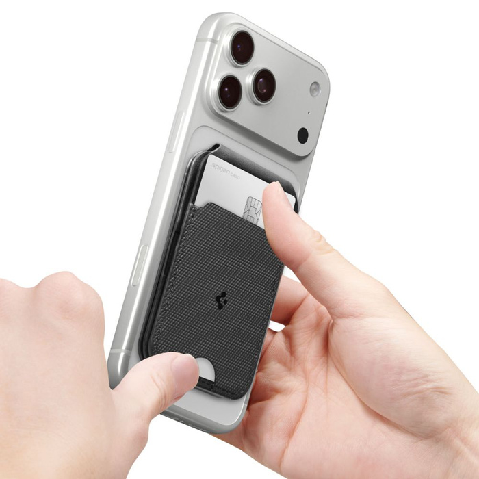 PORTFEL MAGSAFE SPIGEN S314-2 SLIM FOLD UNIWERSALNY CARD HOLDER CZARNY