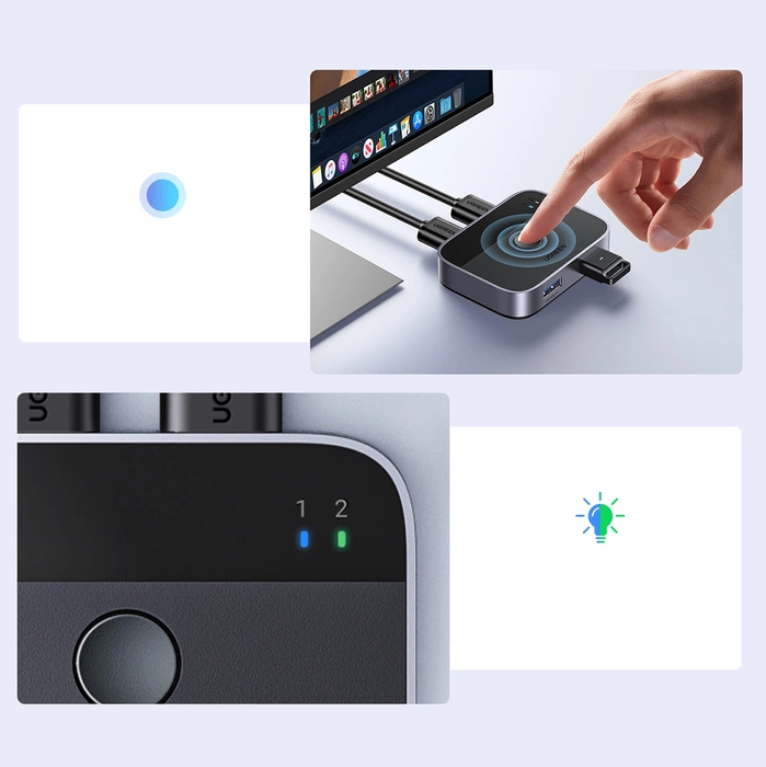 Przełącznik / Switch USB 3.0 (2x2) Ugreen CM757, 5 Gbps + 2x kabel USB 1.5m