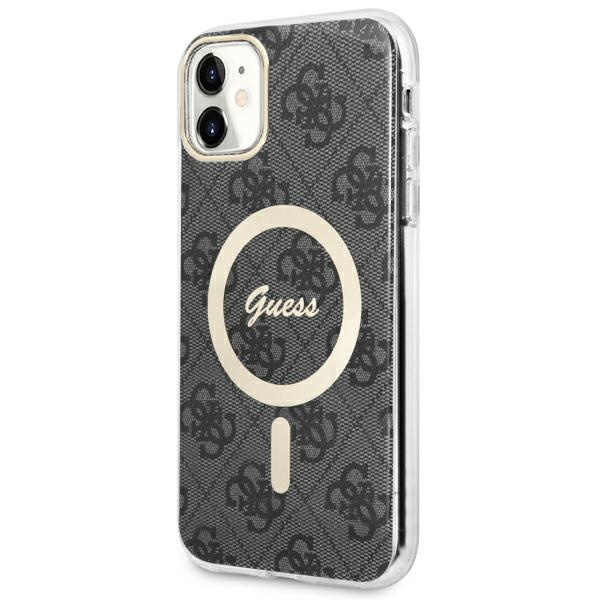 Etui Guess GUHMN61H4STK iPhone 11 6.1" czarny/black hardcase 4G MagSafe Case