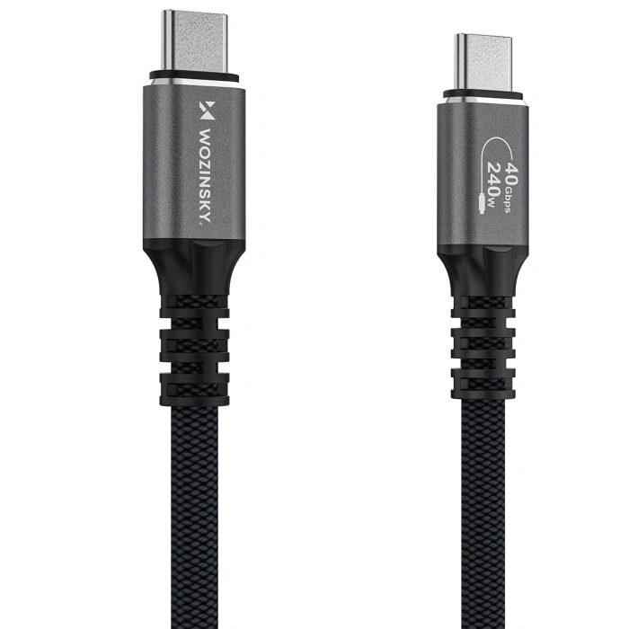 Kabel Wozinsky WPS-UY42S USB-C Thunderbolt 4 240W 2m 4K - czarny