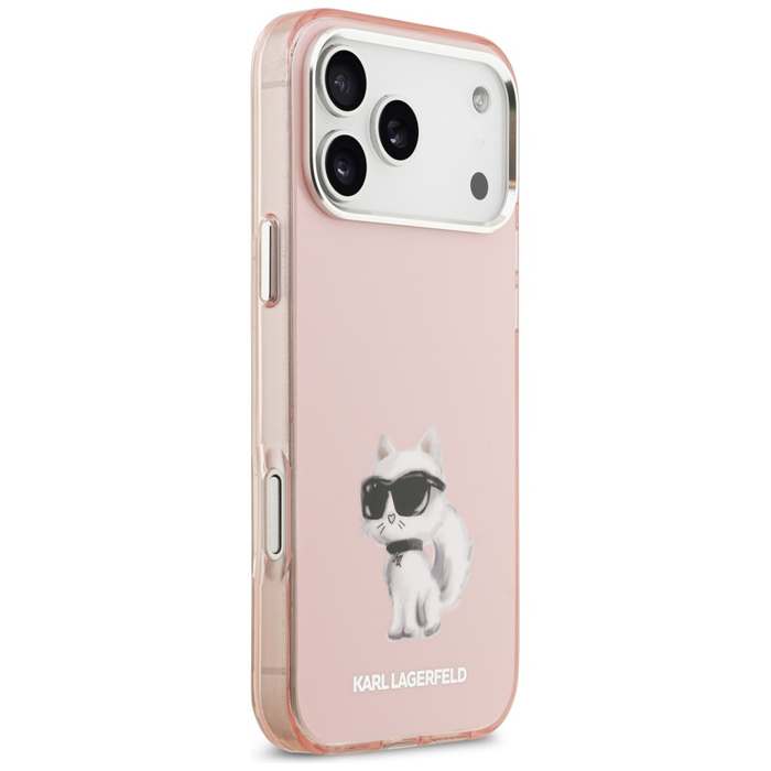 Etui Karl Lagerfeld IML Aquarelle        Choupette & Logo MagSafe do iPhone 17 Pro Max różowy