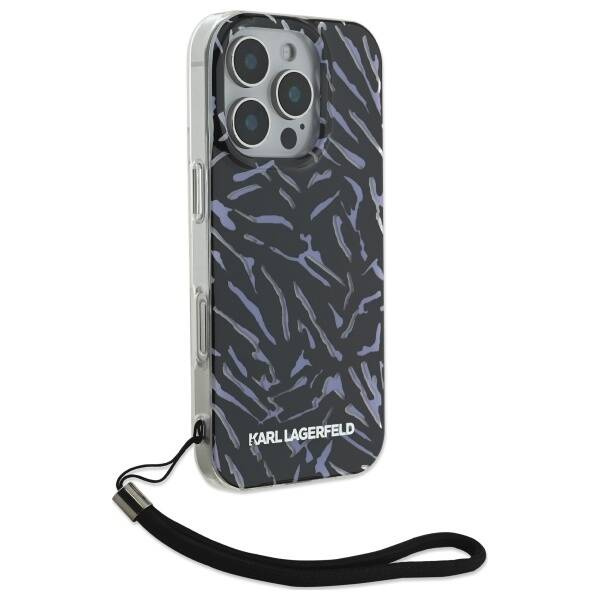 Etui Karl Lagerfeld iPhone 16 Pro 6.3" fioletowy/purple Zebra With Cord