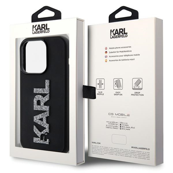 Etui Karl Lagerfeld KLHCP15L3DMBKCK iPhone 15 Pro 6.1" czarny/black hardcase 3D Rubber Glitter Logo Case