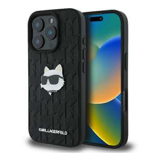 Etui Karl Lagerfeld iPhone 16 Pro 6.3" czarny/black hardcase Monogram Choupette Head Pin