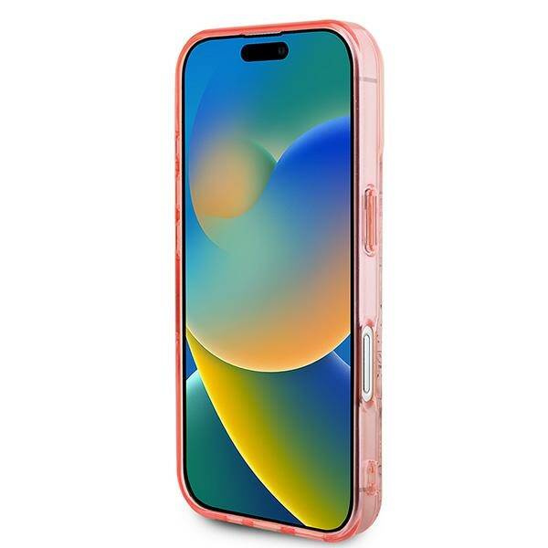 Etui Guess iPhone 16 Plus 6.7" różowy/pink hardcase IML Flower & Tonal Circle MagSafe