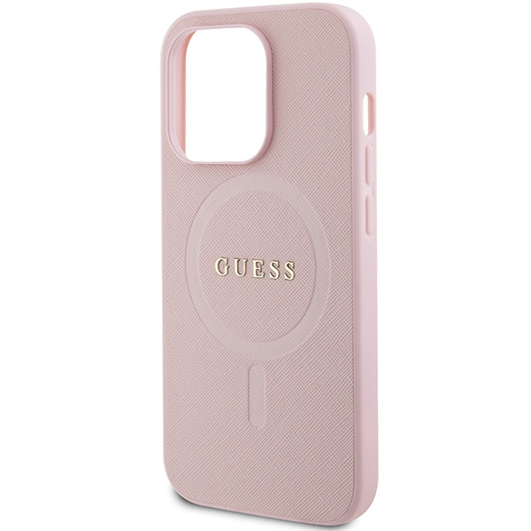 Etui Guess GUHMP14LPSAHMCP iPhone 14 Pro 6,1" różowy/pink hardcase Saffiano MagSafe Case
