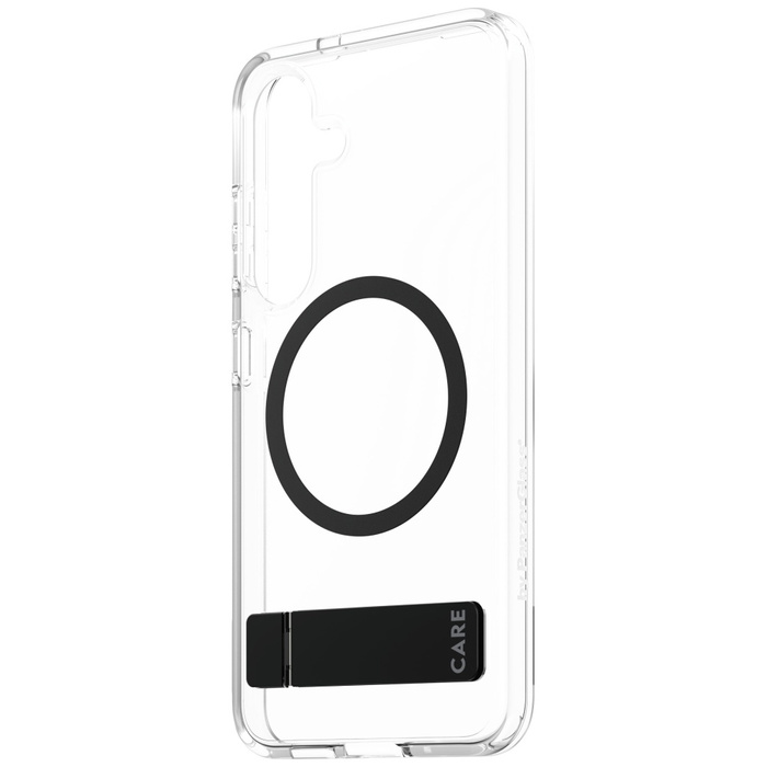 Etui CARE by PanzerGlass Feature Black    Kickstand & QI do Samsung Galaxy S25 przezroczysty