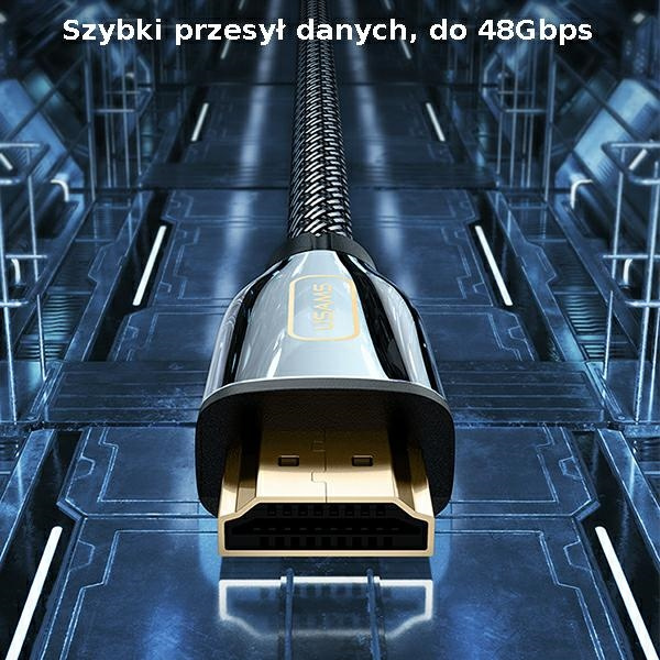 USAMS Kabel HDMI - HDMI 2.1 U67 3m 8K czarny/black Ultra HD SJ498HD01 (US-SJ498)
