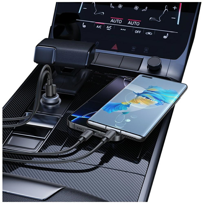 Ładowarka samochodowa USAMS CC322 30W    1xUSB-A 1xUSB-C tarnish