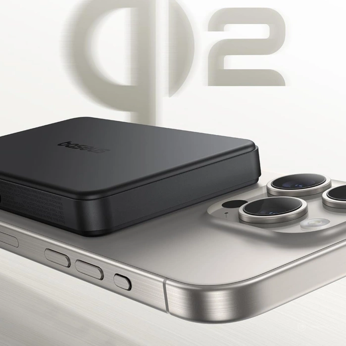 Powerbank Baseus Airpow II 10000mAh Qi2 z MagSafe 22,5W z kablem Baseus Simple Series USB-C - USB-C 20V/3A (30cm) - czarny