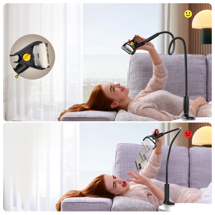 Uchwyt Joyroom JR-ZS389 z elastycznym ramieniem na telefon na biurko - czarna