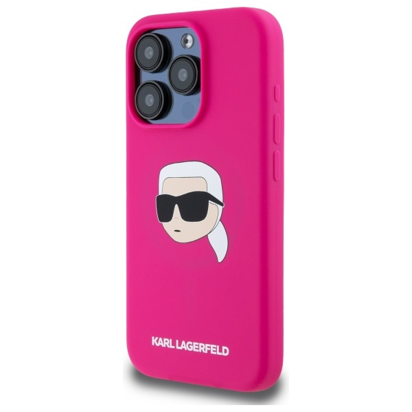 Karl Lagerfeld KLHMP15XSKHPPLF iPhone 15  Pro Max 6.7" fuksja/fuschia hardcase Silicone Karl Head Print MagSafe