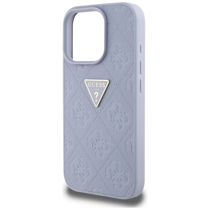 Etui Guess Hot Stamp 4G Pattern Triangle  Metal Logo do iPhone 16 Pro Max fioletowy