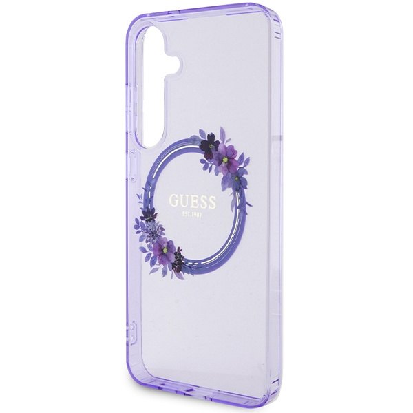 Etui Guess GUHMS24MHFWFCU S24+ S926 fioletowy/purple hardcase IML Flowers Wreath MagSafe Case