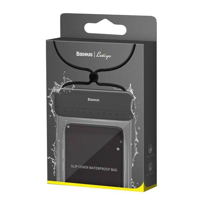 	Baseus uniwersalny wodoodporny pokrowiec etui na telefon (max 7,2'') na basen nad wodę IPX8 czarny (ACFSD-DG1)
