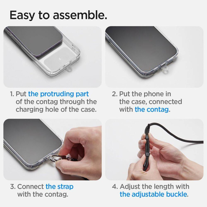 SMYCZ SPIGEN UNIVERSAL STRAP SET CROSSBODY & WRIST PEARL WHITE