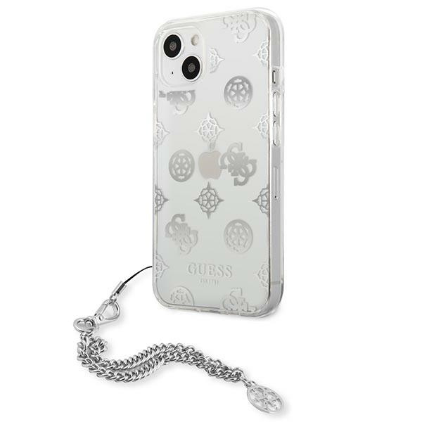 Etui GUESS Apple iPhone 13 Mini Peony Chain Collection Srebrny Hardcase