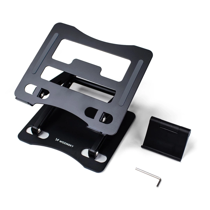 Podstawka pod laptopa Wozinsky WRS-CPY75DSB aluminiowa + Gratis! podstawka do smartfona - czarna