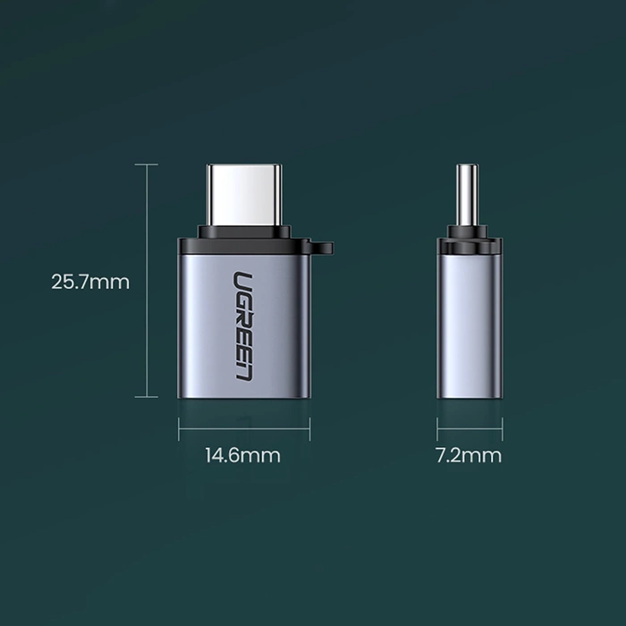 Adapter USB do USB-C 3.1 UGREEN US270 (szary)