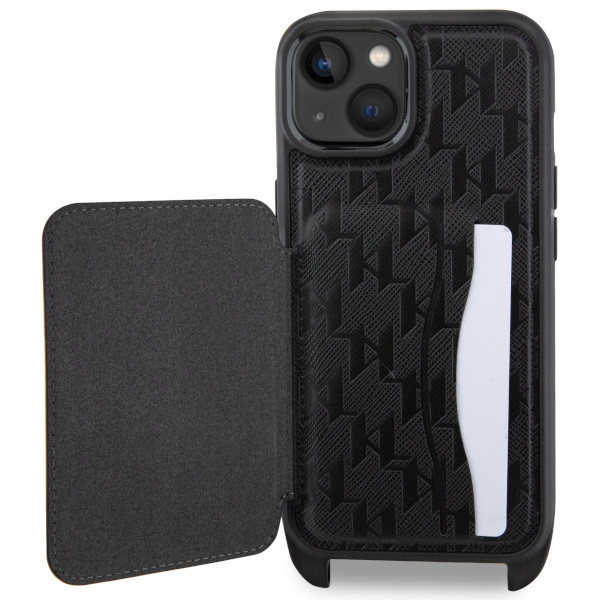 Etui Karl Lagerfeld KLHCP14SCSAKHPKK iPhone 14 6.1" hardcase czarny/black Crossbody Saffiano Monogram Ikonik Case