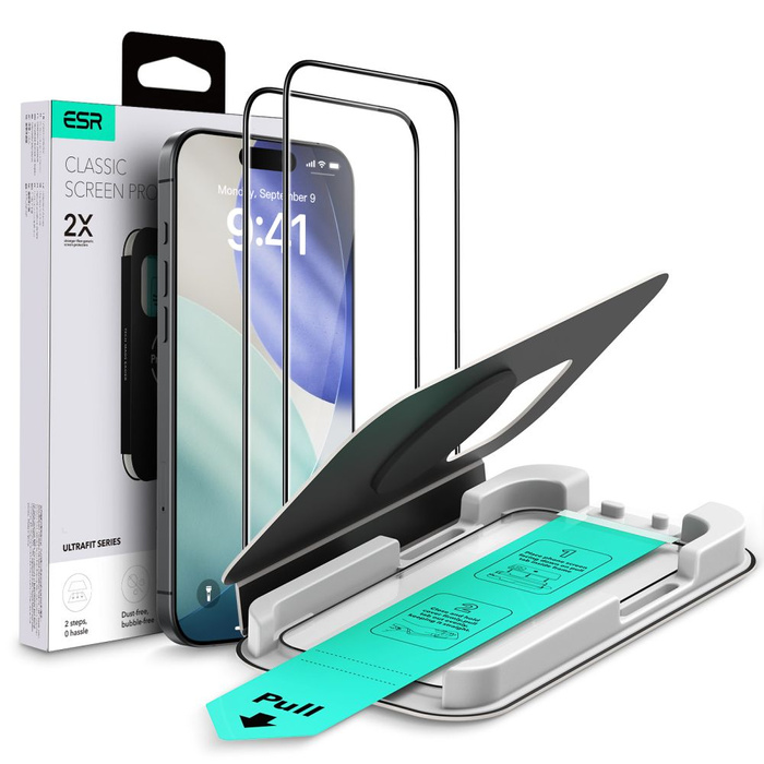 SZKŁO HARTOWANE ESR ULTRAFIT TEMPERED GLASS 2-PACK IPHONE 16 PRO / 17 CLEAR