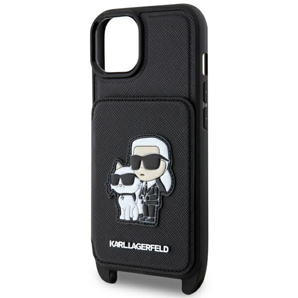 Etui Karl Lagerfeld KLHCP14MCSAKCPMK iPhone 14 Plus 6.7" hardcase czarny/black Crossbody Saffiano Karl & Choupette Case