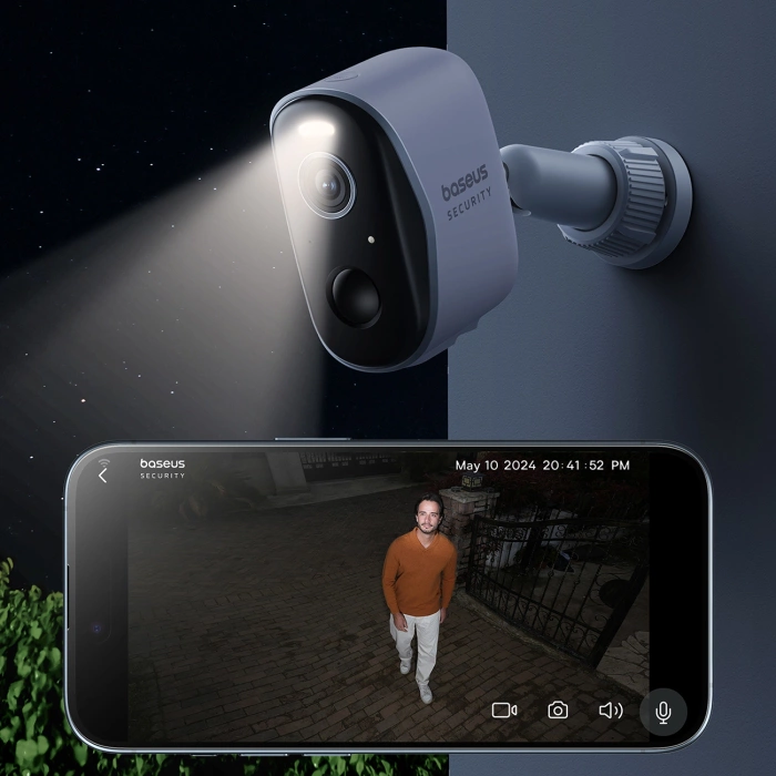 Zewnętrzny zestaw monitoringu Baseus Security N1 Plus Dual 2K (2 kamery) – biały