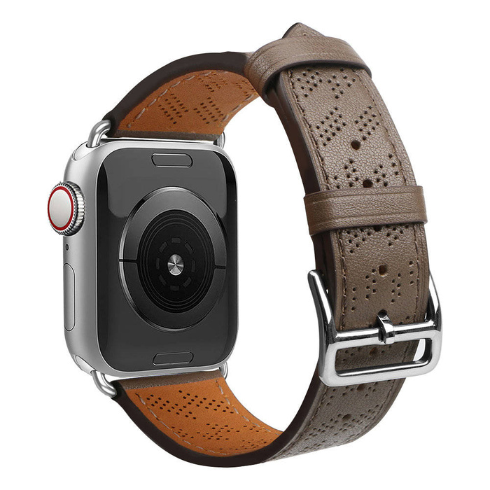 Pasek Strap Leather skórzany pasek Apple Watch Ultra, SE, 8, 7, 6, 5, 4, 3, 2, 1 (49, 45, 44, 42  mm) opaska bransoleta ciemnobrązowy