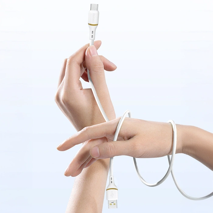 Kabel Dudao L25L USB-A - Lightning 1m 30W w miękkim silikonowym oplocie - biały