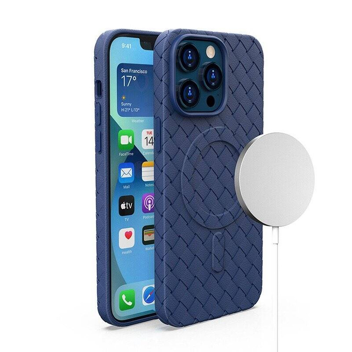 Etui Plecione etui MagSafe Woven Case do iPhone 15 Pro Max - granatowe Case
