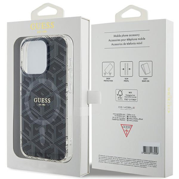 Etui Guess GUHMP15XHGCUSTGK iPhone 15 Pro Max 6.7" czarny/black hardcase IML GCube MagSafe Case