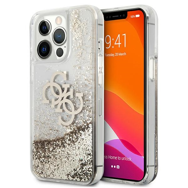 Etui GUESS Apple iPhone 13 Pro Max 4G Big Liquid Glitter Złoty Hardcase