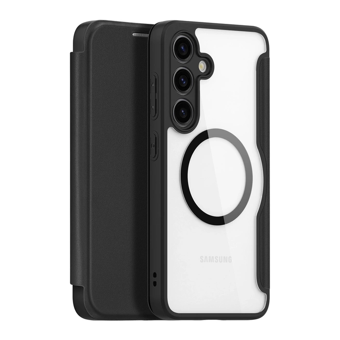 Etui Dux Ducis Skin X Pro do Samsung Galaxy S24 z magnetycznym ringiem i klapką - czarne