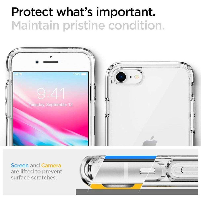 Etui iPhone 7 8 Spigen Ultra Hybrid Clear Przezroczysty Case Apple