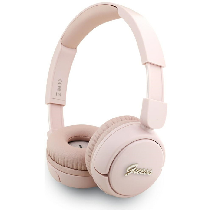 Słuchawki nauszne Guess Bluetooth 5.3    Metal Logo Script różowy