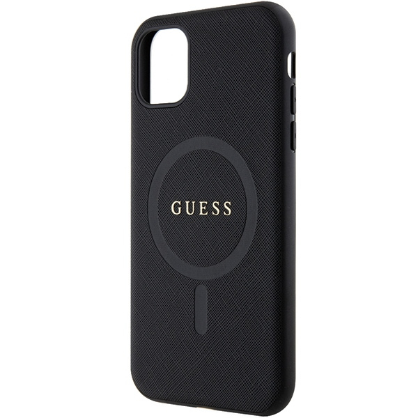 Etui Guess GUHMN61PSAHMCK iPhone 11 / Xr 6.1" czarny/black hardcase Saffiano MagSafe Case