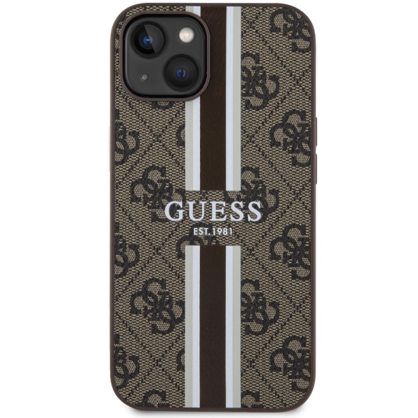 Etui Guess GUHMP14SP4RPSW iPhone 14 6,1" brązowy/brown hardcase 4G Printed Stripes MagSafe Case