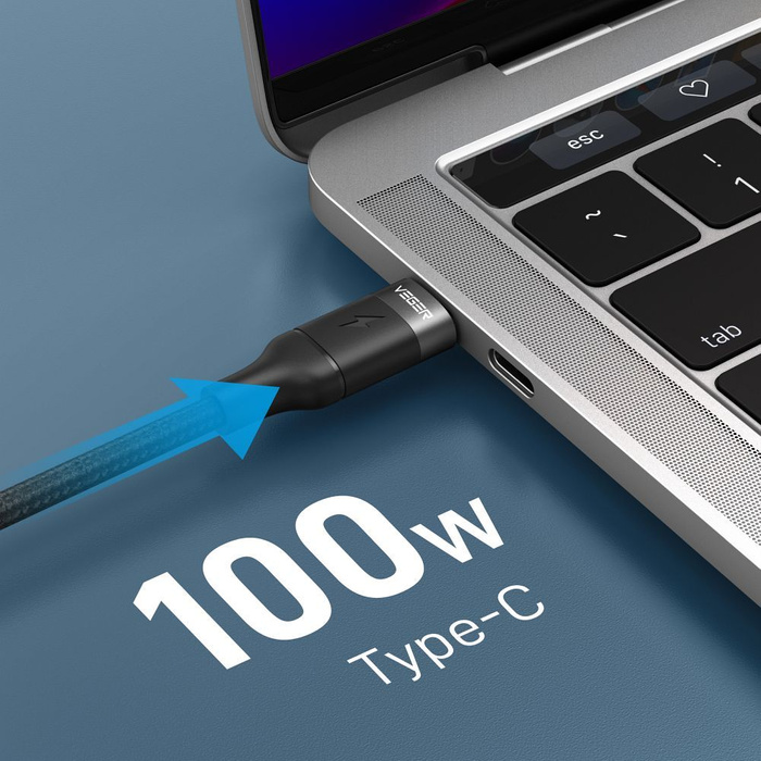 Kabel USB C do USB C VEGER PD 5A 100W 1,5 m CC02 czarny 