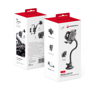 Uchwyt na telefon do samochodu uniwersalny Forcell F-Grip Regular 27 cm do szyby / deski / kratki czarny