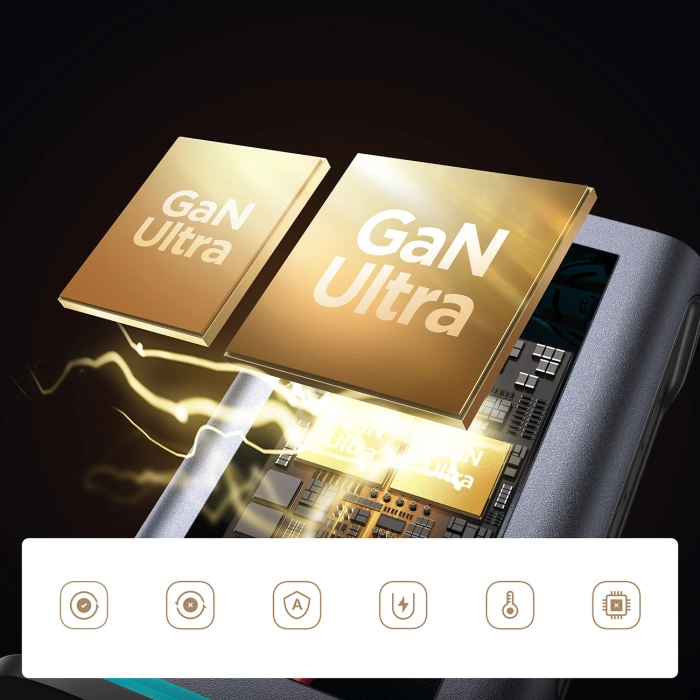 Ładowarka Joyroom JR-TCM02 wieloportowa GaN 65W EU 4x USB-C 2x USB-A - ciemnoszara