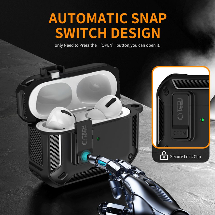 TECH-PROTECT CARBONOX MAGSAFE APPLE AIRPODS PRO 3 BLACK