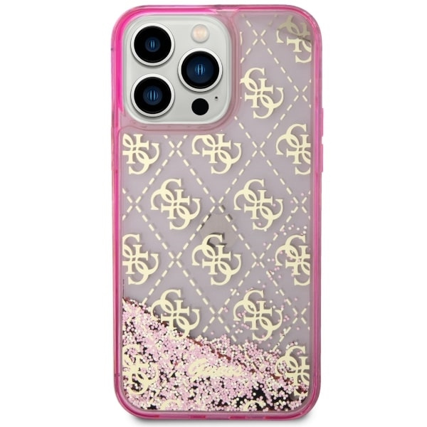 Etui Guess GUHCP14XLC4PSGP iPhone 14 Pro Max 6.7" różowy/pink hardcase Liquid Glitter 4G Transculent Case