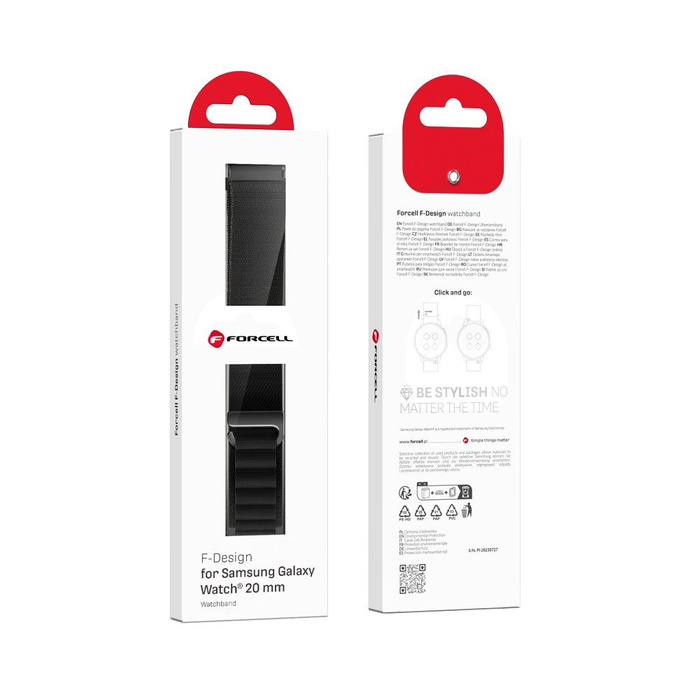 FORCELL F-DESIGN FS05 pasek do SAMSUNG Watch 22 mm czarny