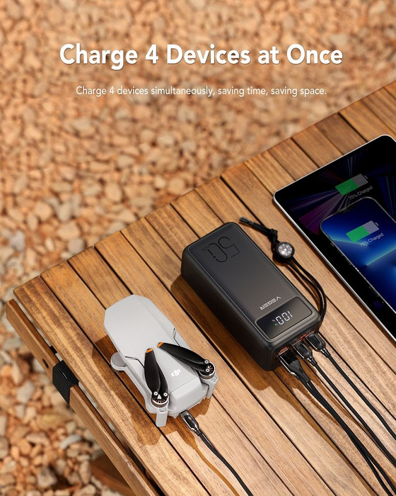 VEGER powerbank 50000 mAh PD QC3.0 5A 22,5W Tank Lite (W5001) czarny