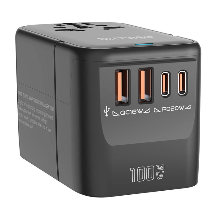 Adapter Podróżny 5w1 Blitzwolf BW-TA2 2xUSB PD + 2xC QC + C GaN 100W
