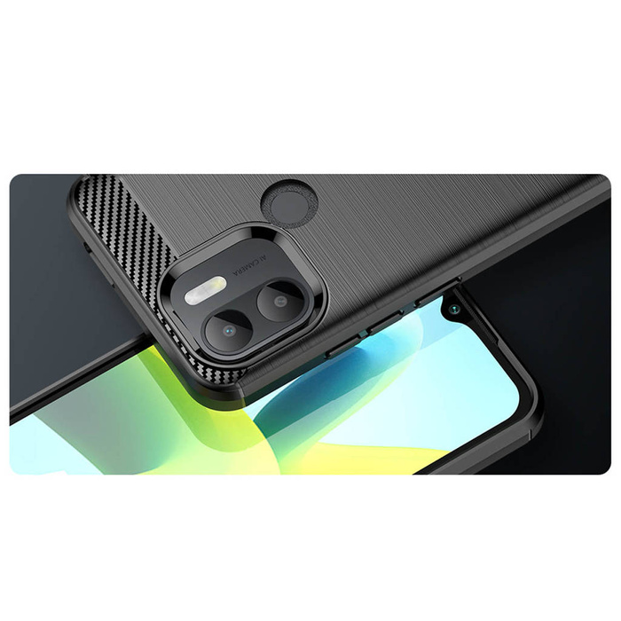 Etui Carbon Case etui do Xiaomi Redmi A1+ elastyczny silikonowy karbonowy pokrowiec czarne Case
