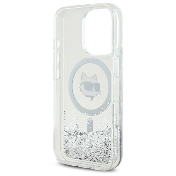 Etui Karl Lagerfeld iPhone 16 Pro Max 6.9" hardcase transparent Liquid Glitter Choupette Head Magsafe