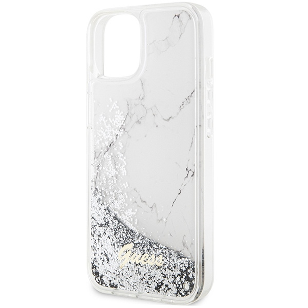 Etui Guess GUHCP14SLCSGSGH iPhone 14 6.1" biały/white hardcase Liquid Glitter Marble Case